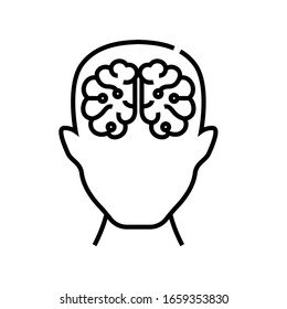 Human potential line icon, concept sign, outline vector illustration, linear symbol.