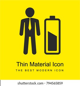 Human power bright yellow material minimal icon or logo design