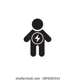 Human power icon or isolated logo sign symbol vector illustration - high quality black style.