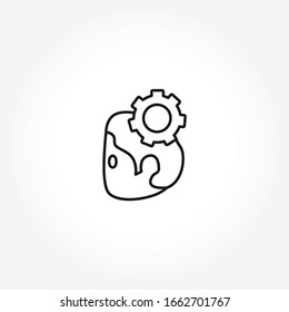 human practice icon. avatar with gear line icon