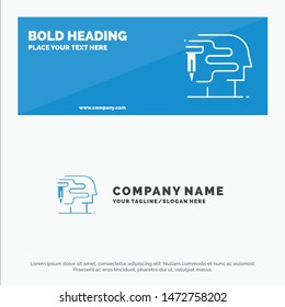 Human, Printing, Big Think SOlid Icon Website Banner and Business Logo Template