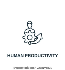 Human Productivity icon. Monochrome simple Human Productivity icon for templates, web design and infographics