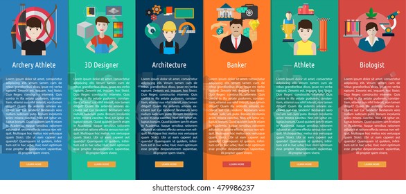 Human Profession Vertical Banner Concept