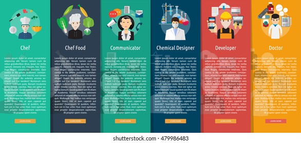 Human Profession Vertical Banner Concept
