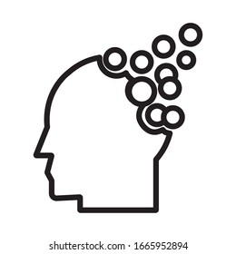 human profile with balls line style icon vector illustration design