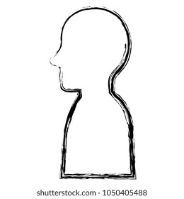 human profile with brain
