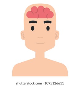human profile with brain