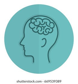 human profile with brain icon