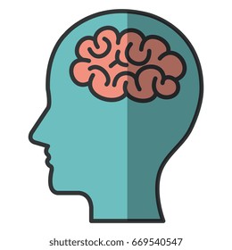 human profile with brain icon