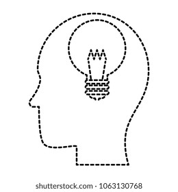 human profile with bulb