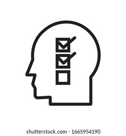 perfil humano con diseño de ilustración vectorial de estilo de línea de comprobación
