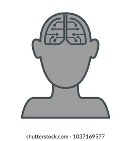 human profile with electrical circuit