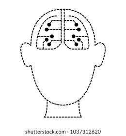 human profile with electrical circuit