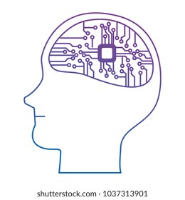human profile with electrical circuit