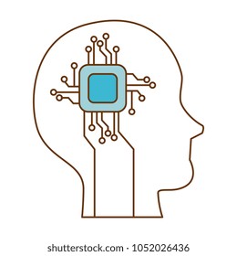 human profile with electrical circuit
