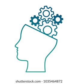 human profile with gears
