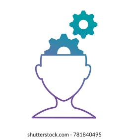 human profile with gears