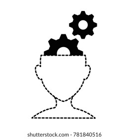 human profile with gears