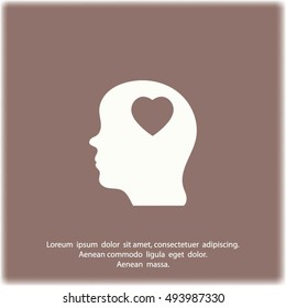 Human profile with heart