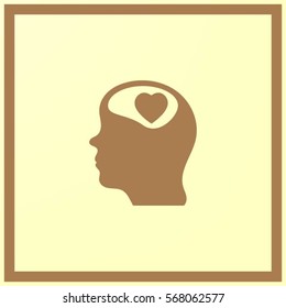 Human profile with heart