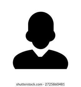 Icono de perfil humano que muestra una silueta de persona simple que representa la Cuenta de identidad del usuario y el perfil personal