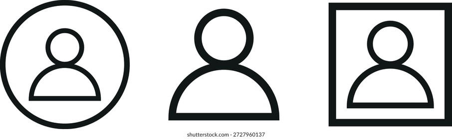 Iconos de Perfil humano – Ilustración vectorial de Avatar de Usuario Simple