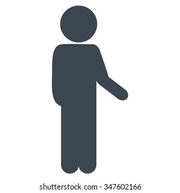 Human Profile Idler vector icon. Style is flat symbol, smooth blue color, rounded angles, white background.