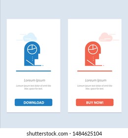 Human, Profile, Man, Hat  Blue and Red Download and Buy Now web Widget Card Template. Vector Icon Template background