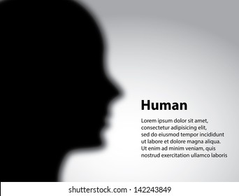 human profile over gray background vector illustration