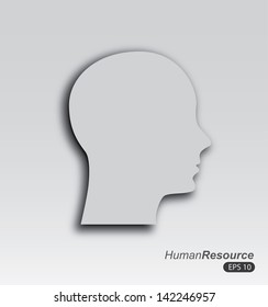 human profile over gray background vector illustration