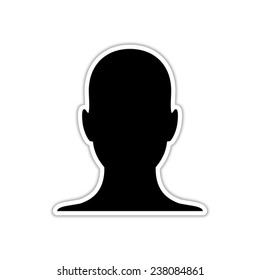 human profile picture - black vector icon with shadow