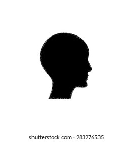 human profile picture  - black vector icon