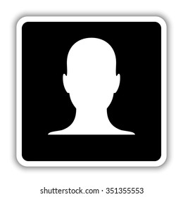 human profile picture - black vector icon