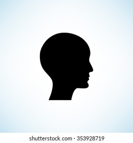 human profile picture  - black vector icon