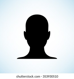 human profile picture -  black vector icon