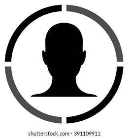 human profile picture -  black vector icon