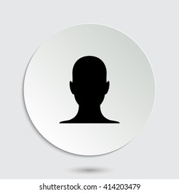 human profile picture - black vector  icon with shadow