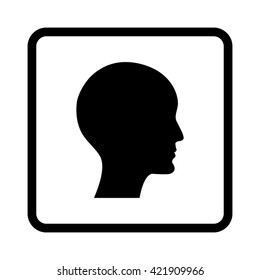 human profile picture  - black vector icon