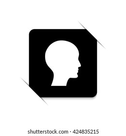 human profile picture  - black vector icon