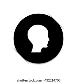 human profile picture  - black vector icon