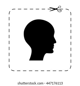 human profile picture  - black vector icon