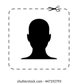 human profile picture  - black vector icon