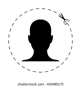 human profile picture  - black vector icon