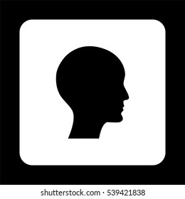 human profile picture  - black vector icon