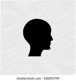 human profile picture  - black vector icon