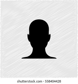 human profile picture  - black vector icon