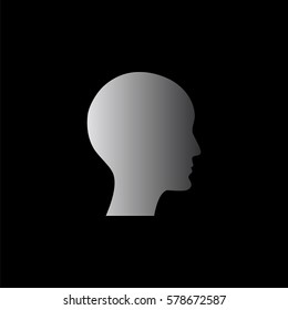 human profile picture -  black vector icon