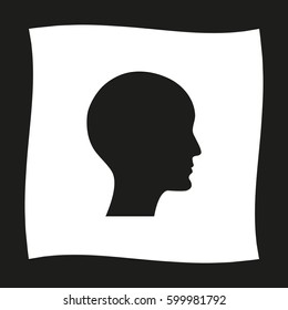 human profile picture  - black vector icon