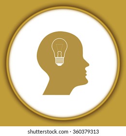 human profile picture with bulb