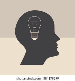 human profile picture with bulb